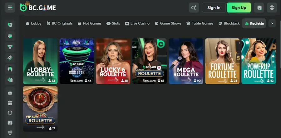 BC.Game Casino Roulette Screenshot